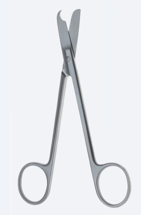 Ножиці, хірургічні, "Littauer", лігатурні, з серповидним кінчиком на одному лезі, прямі, загальна довжина 135 мм. Бренд - Asanus Medizintechnik Gmb, Німеччина